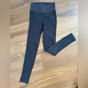 Women's Aerie Ribbed Black High-Waisted Tights Size S